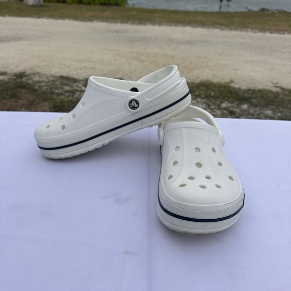 CROCS Bayaband Clogs White Men 8 Women 10 Comfy Walking Streetwear EUC - Picture 3 of 7